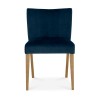 Bentley Designs Turin Light Oak Low Back Blue Velvet Chair Pair