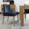 Bentley Designs Turin Light Oak Low Back Blue Velvet Chair Pair