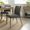 Bentley Designs Bergen Oak & Black Gold Upholstered Chair (Pair)