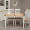 Deluxe Solid Oak Grey Painted Furniture Extending Dining Table 122-162cm