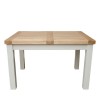 Deluxe Solid Oak Grey Painted Furniture Extending Dining Table 122-162cm