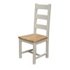 Deluxe Solid Oak Grey Painted Furniture Ladder Back Dining Chair (Pair)