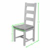 Deluxe Solid Oak Grey Painted Furniture Ladder Back Dining Chair (Pair)