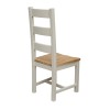 Deluxe Solid Oak Grey Painted Furniture Ladder Back Dining Chair (Pair)