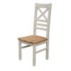 Deluxe Solid Oak Grey Painted Furniture Cross Back Dining Chair (Pair)