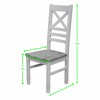Deluxe Solid Oak Grey Painted Furniture Cross Back Dining Chair (Pair)