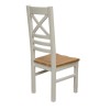 Deluxe Solid Oak Grey Painted Furniture Cross Back Dining Chair (Pair)