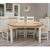 Deluxe Solid Oak Grey Painted Furniture Oval Dining Table 167-247cm