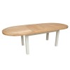 Deluxe Solid Oak Grey Painted Furniture Oval Dining Table 167-247cm