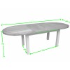 Deluxe Solid Oak Grey Painted Furniture Oval Dining Table 167-247cm