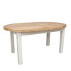 Deluxe Solid Oak Grey Painted Furniture Oval Dining Table 167-247cm