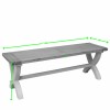Deluxe Solid Oak Grey Painted Furniture Cross Leg Dining Bench  PDXB