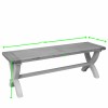 Deluxe Solid Oak Grey Painted Furniture Cross Leg Dining Bench  PDXB