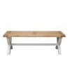 Deluxe Solid Oak Grey Painted Furniture Cross Leg Dining Bench  PDXB