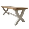 Deluxe Solid Oak Grey Painted Furniture Cross Leg Dining Bench  PDXB