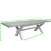 Deluxe Solid Oak Grey Painted Furniture Cross Leg Dining Table 200-280cm