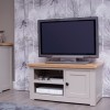 Diamond Oak Top Grey Painted Furniture 1 Door TV Cabinet