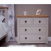 Diamond Oak Top Grey Painted Furniture 2 over 2 Chest of Drawers