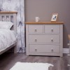 Diamond Oak Top Grey Painted Furniture 2 over 2 Chest of Drawers