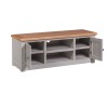 Diamond Oak Top Grey Painted Furniture 2 Door TV Cabinet