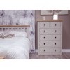 Diamond Oak Top Grey Painted Furniture 2 over 4 Chest of Drawers