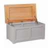 Diamond Oak Top Grey Painted Furniture Blanket Box