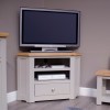 Diamond Oak Top Grey Painted Furniture Corner TV Cabinet