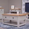 Diamond Oak Top Grey Painted Furniture Coffee Table