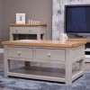 Diamond Oak Top Grey Painted Furniture Coffee Table