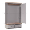 Diamond Oak Top Grey Painted Furniture Gents' Wardrobe