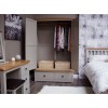 Diamond Oak Top Grey Painted Furniture Gents' Wardrobe