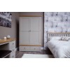 Diamond Oak Top Grey Painted Furniture Gents' Wardrobe