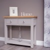 Diamond Oak Top Grey Painted Furniture Hall Table With Shelf