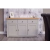 Diamond Oak Top Grey Painted Furniture 3 Drawer 3 Door Sideboard