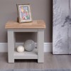 Diamond Oak Top Grey Painted Furniture Lamp Table