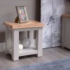 Diamond Oak Top Grey Painted Furniture Lamp Table