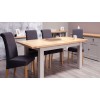 Diamond Oak Top Grey Painted Furniture Medium Extending Dining Table