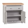 Diamond Oak Top Grey Painted Furniture Occasional Cupboard