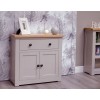 Diamond Oak Top Grey Painted Furniture Occasional Cupboard