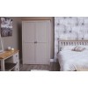 Diamond Oak Top Grey Painted Furniture Ladies Wardrobe