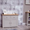 Diamond Oak Top Grey Painted Furniture 2 Drawer 2 Door Sideboard