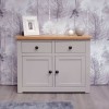 Diamond Oak Top Grey Painted Furniture 2 Drawer 2 Door Sideboard