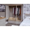 Diamond Oak Top Grey Painted Furniture Triple Wardrobe