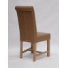 Trend Solid Oak Furniture Louisa Bycast Tan Leather Dining Chair Pair
