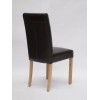 Deluxe Solid Oak Marianna Brown Leather Dining Chair (Pair)