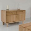 Scandic Solid Oak Furniture 2 Drawer 2 Door Narrow Unit