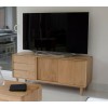 Scandic Solid Oak Furniture 3 Drawer 2 Door Wide Unit