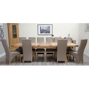 Deluxe Solid Oak Furniture Super Cross Leg Ext 10-14 Seater Table Deluxe Solid Oak Furniture Super Cross Leg Ext 10-14 Seater Table