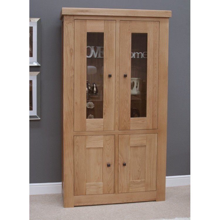Bordeaux Solid Oak Furniture Glass Display Cabinet RG9GC