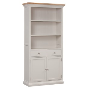 Cotswold Solid Oak Cream Painted Furniture Large 2 Shelf Bookcase Cotswold Solid Oak Cream Painted Furniture Large 2 Shelf Bookcase